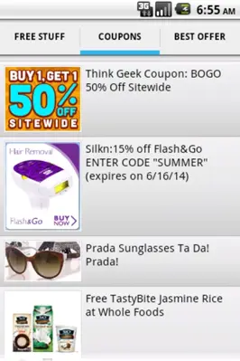 Free Stuff And Coupons android App screenshot 1