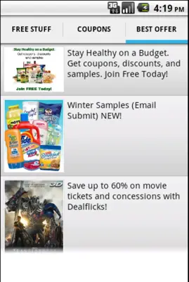 Free Stuff And Coupons android App screenshot 3